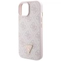 Etui Guess GUHCP15SP4TDSCPP do iPhone 15 6.1" różowy/pink hardcase Crossbody 4G Metal Logo