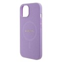 Etui Guess GUHMP15SPSAHMCU do iPhone 15 6.1" fioletowy/purple hardcase Saffiano MagSafe