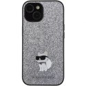 Etui Karl Lagerfeld KLHCP15SGCNPSG do iPhone 15 6.1" srebrny/silver hardcase Fixed Glitter Choupette Logo Metal Pin