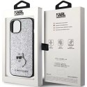 Etui Karl Lagerfeld KLHCP15SGCNPSG do iPhone 15 6.1" srebrny/silver hardcase Fixed Glitter Choupette Logo Metal Pin