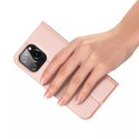 Etui do iPhone 15 Pro pokrowiec z klapką i portfelem Dux Ducis Skin Pro - różowe