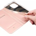 Etui do iPhone 15 Pro pokrowiec z klapką i portfelem Dux Ducis Skin Pro - różowe