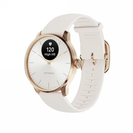 Withings Scanwatch Light - zegarek z funkcją EKG, pomiarem pulsu i SPO2 oraz mierzeniem aktywności fizycznej i snu (37mm, rose g