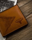 Skórzany portfel męski ze zdobionym frontem — Buffalo Wild