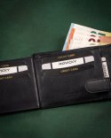 Duży, skórzany portfel męski z systemem RFID — Rovicky