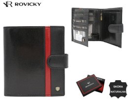 Portfel męski skórzany 22317L-RVTP BLACK+RED