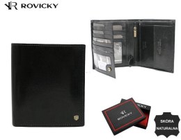 Skórzany, duży portfel męski z systemem RFID — Rovicky