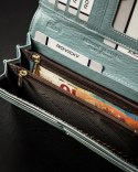 Skórzany portfel damski na karty z ochroną RFID Protect — Lorenti