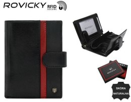 Skórzany portfel męski z zabezpieczeniem RFID Protect — Rovicky