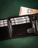 Zestaw prezentowy: skórzany portfel męski i brelok — Rovicky