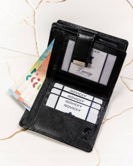 Pojemny, skórzany portfel damski na zatrzask — 4U Cavaldi