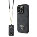 Guess nakładka do iPhone 15 Pro Max 6,7" UHCP15XP4TDSCPK czarna hardcase Crossbody 4G Metal Logo