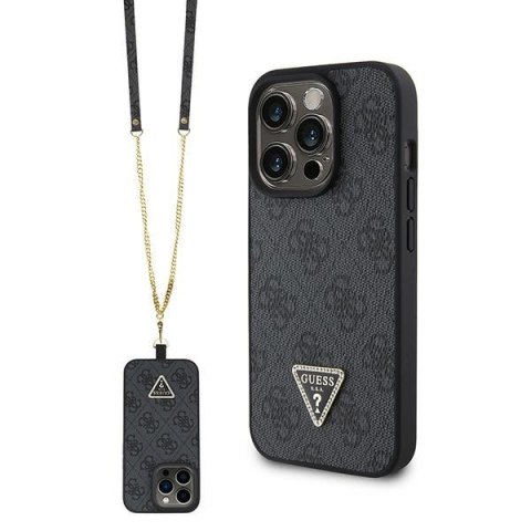 Guess nakładka do iPhone 15 Pro Max 6,7" UHCP15XP4TDSCPK czarna hardcase Crossbody 4G Metal Logo