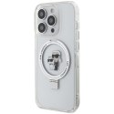 Karl Lagerfeld nakładka do iPhone 14 Pro 6,1" KLHMP14LHMRSKCH biała HC Magsafe Ringstand KC