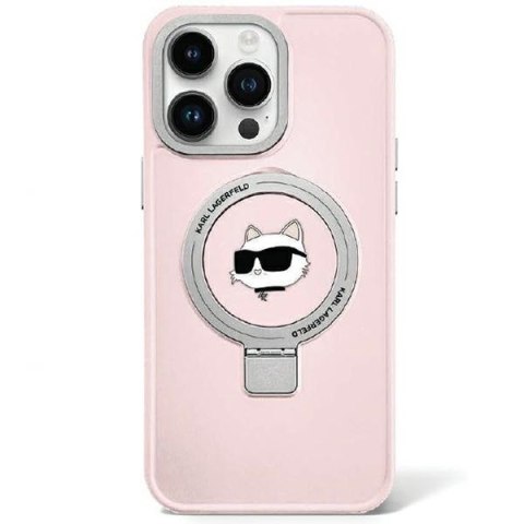 Karl Lagerfeld nakładka do iPhone 15 6,1" KLHMP15SHMRSCHP różowa HC Magsafe Ringstand CH