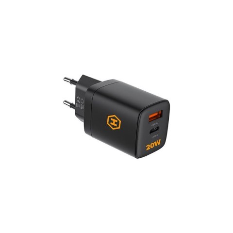 Ład sieć Hammer Rapid Charge Duo PD 20W USB-A+C, BLACK / CZARNY