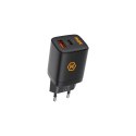 Ład sieć Hammer Rapid Charge Duo PD 20W USB-A+C, BLACK / CZARNY