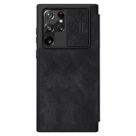Nillkin Qin Pro Leather Case Samsung S22 Ultra, BLACK / CZARNY