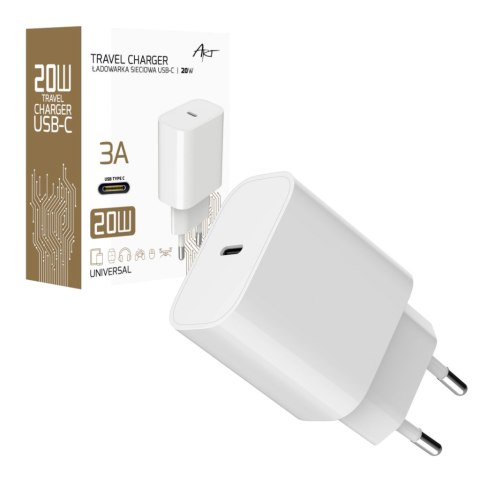 ŁADOWARKA SIECIOWA PD/QC 4.0 1x USB-C 3A 20W ART