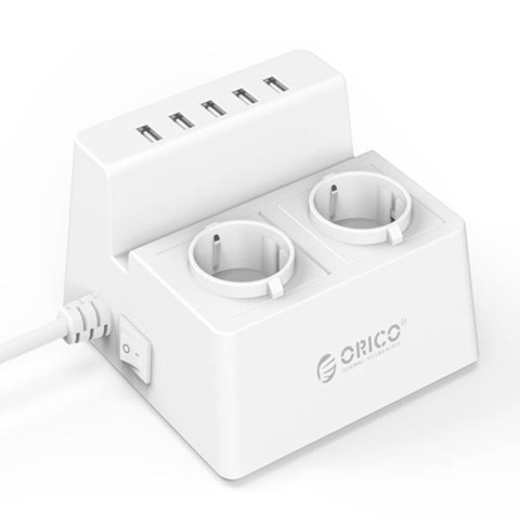 Orico Listwa zasilająca 5x USB-A 2,5A biała 2500W