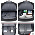 Plecak torba na laptopa 15,6" duży wodoodporny z portem USB Unisex 41x29x12cm do samolotu Alogy Backpack Czarny