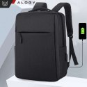 Plecak torba na laptopa 15,6" duży wodoodporny z portem USB Unisex 41x29x12cm do samolotu Alogy Backpack Czarny