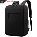 Plecak torba na laptopa 15,6" duży wodoodporny z portem USB Unisex 41x29x12cm do samolotu Alogy Backpack Czarny