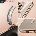 Etui MagSafe Case do iPhone 15 Pro Glamour Luxury obudowa Slim Ring Alogy Złote przezroczyste