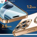 Etui MagSafe Case do iPhone 15 Pro Glamour Luxury obudowa Slim Ring Alogy Złote przezroczyste