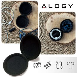 Etui pokrowiec pudełko case zapinane box na słuchawki douszne kable akcesoria futerał Alogy Protect Czarne