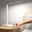 Lampka LED nocna na biurko biurkowa do czytania lampa dotykowa regulowana 3 tryby bezprzewodowa kabel USB biała
