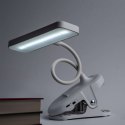 Lampka LED nocna na biurko biurkowa do czytania z klipsem lampa na klips dotykowa 3 tryby bezprzewodowa kabel USB biała