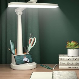 Lampka biurkowa LED nocna lampa USB na biurko dotykowa regulowana organizer i stojaki na telefon biała