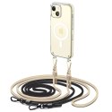 Etui Flexair Chain Magsafe do Apple iPhone 15 Black & Beige