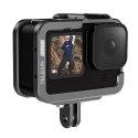 Alumuniowa obudowa zabezpieczająca Telesin do GoPro Hero 11 / 10 / 9 z uchwytem pionowym