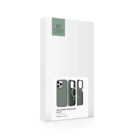 Etui obudowa Silicone Magsafe do Apple iPhone 15 Pro Olive