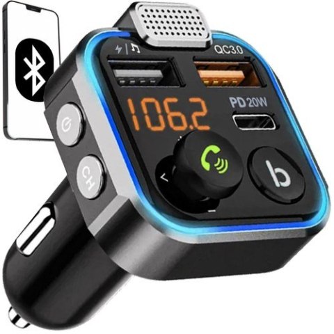 Transmiter/ ładowarka bluetooth FM Xtrobb 22355