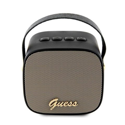 Guess głośnik Bluetooth GUWSB2P4SMK mini czarny 4G Leather Script Logo with Strap