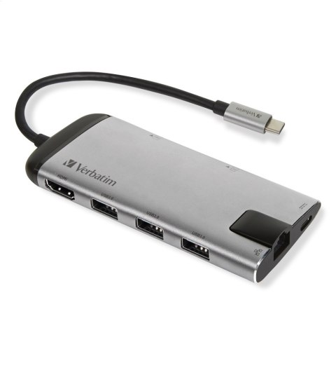 VERBATIM MULTIMEDIA ADAPTER Type-C to 3xUSB HDMI RJ45 SD microSD 49142