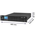 Qoltec Zasilacz awaryjny UPS RACK | 2KVA | 1600 W | LCD