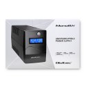 Qoltec Zasilacz awaryjny UPS | Monolith | 850VA | 480W | LCD | USB | RJ45