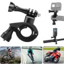 Uchwyt rowerowy do GoPro Hero 12 11 10 9 8 7 DJI Action SJ7 SJ6 do kamer na kierownicę motocykl rower Alogy obrotowy czarny