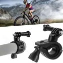 Uchwyt rowerowy do GoPro Hero 12 11 10 9 8 7 DJI Action SJ7 SJ6 do kamer na kierownicę motocykl rower Alogy obrotowy czarny