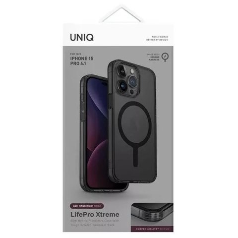 Etui UNIQ LifePro Xtreme do iPhone 15 Pro 6.1" Magclick Charging szary/frost smoke