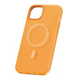 Magnetyczne Etui na telefon iPhone 15 Pro Max Baseus Fauxther Series (Pomarańczowe)