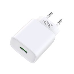 XO ładowarka sieciowa CE02D QC 3.0 18W 1x USB biała + kabel Lightning