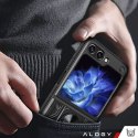 Etui do Samsung Galaxy Z Flip 5 pancerne Ring Case Anti-Shock Camshield Stand Alogy czarne