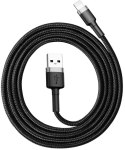 KABEL USB-A -> Lightning / iPhone Baseus Cafule CALKLF-BG1 100cm Apple 2.4A CZARNO-SZARY W OPLOCIE