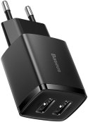 ŁADOWARKA SIECIOWA Baseus Compact Charger CCXJ010201 10.5W 2x USB-A CZARNA