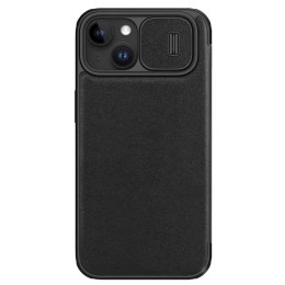 Nillkin Qin Pro Leather Case Iphone 15 (6.1), BLACK / CZARNY